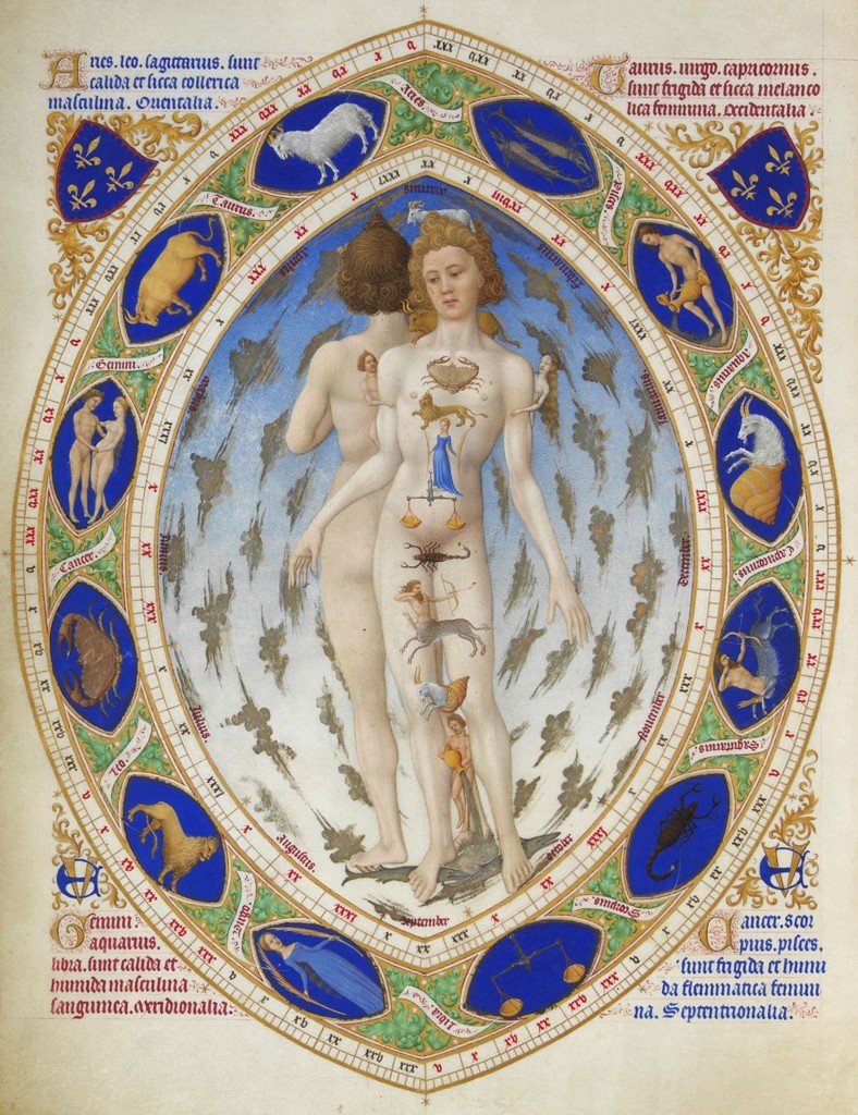 O Zoodíaco e a Forma Humana, do Stundenbuch de Duc de Berry, 1416
